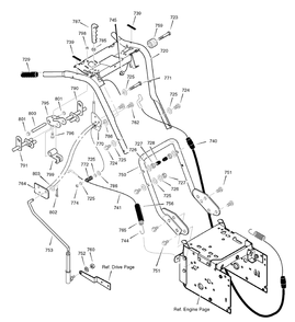 Handle Assembly Diagram and Parts List for 1695373-6271200X43 2007 Briggs and Stratton Snow Blower